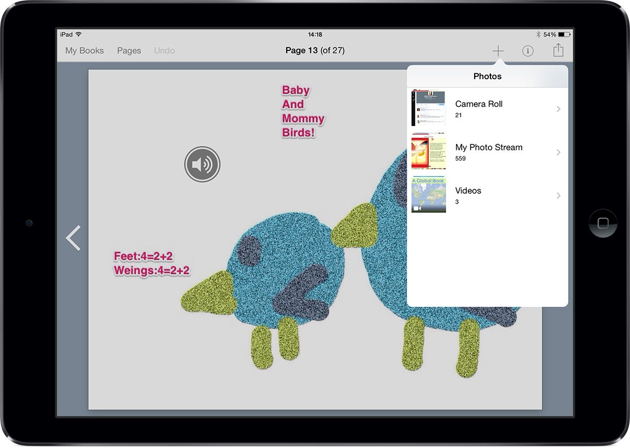 Adding photos to the Math Riddles book in Book Creator